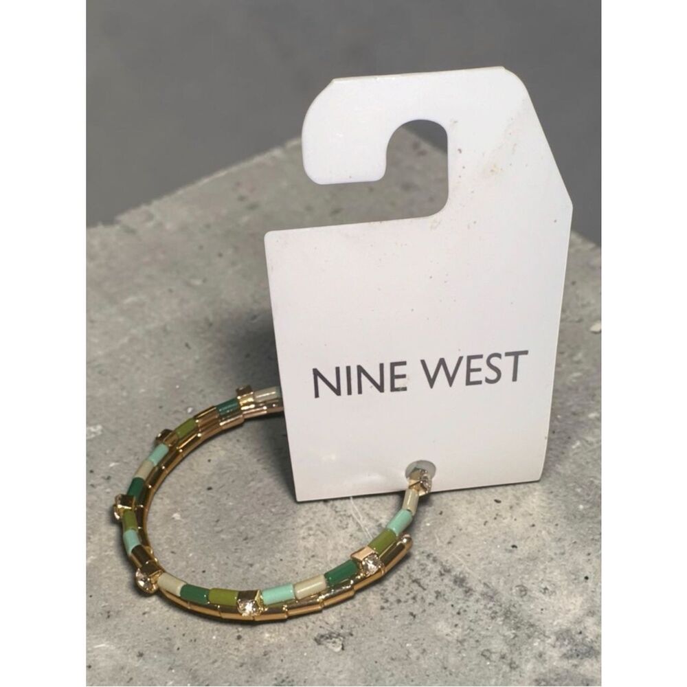 Nine West Green and gold tone coil bracelet